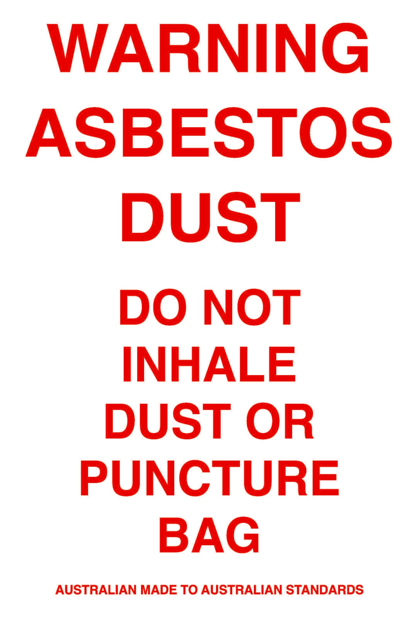 Printed Asbestos Bags LDPE Natural 200 um (Code: ASBPR700)