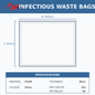 Printed Infectious Waste Bags HDHM Yellow 38 um (Code: PIWB69)
